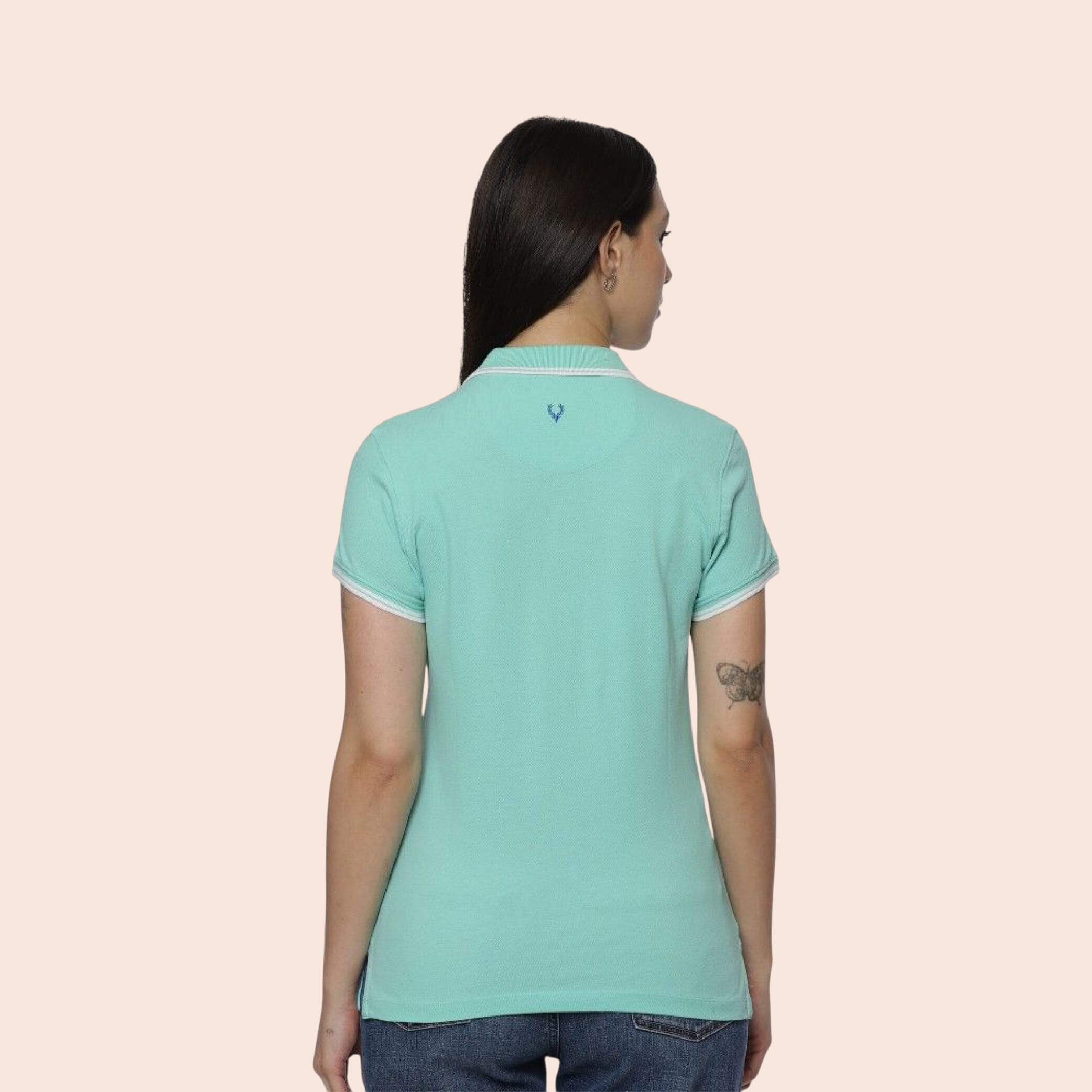 Allen Solly Polo T-shirt Women- Turquoise Green